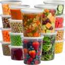 JoyServe 16 Sets Deli Containers with Lids  16oz & 32oz  Leak Proof, Microwaveable, Dishwasher & Freezer Safe  Plastic Food Storage & Soup Containers