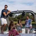 6.5 Marine Speakers Pair, 350W Bluetooth Rechargeable Boat & Wakeboard Tower Speakers, 2 Way Waterproof and Weather Resistant Outdoor Audio Stereo Sound System