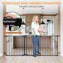 199" Extra Wide Baby Gate, Play Yard Child Safety Gate, Dog Gates with Auto-Close Door, Double Locking System for The House Doorways, Fireplace, Kitchen, 8-Panels, 30" Tall