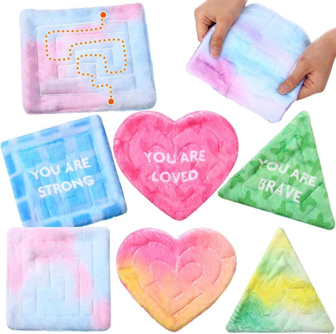 3 Pack Fabric Marble Maze Mat Bulk Fidget Maze Sensory Mats Pad Stress Relief Anxiety Toys Calming Corner Supplies Rewards for Teens Christmas Operation Gifts (Classic Style)
