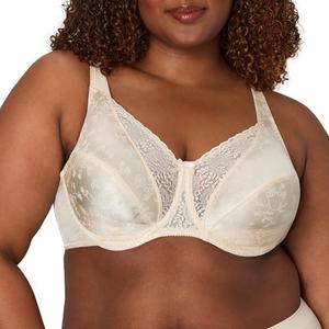 Playtex Secrets Love My Curves Signature Floral Underwire Full Coverage Bra #4422 40DD