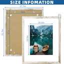 Hongkee 16x20 Frames Set of 2, Distressed White Wood Style - Display 16 x 20 Picture without Mat or 11x14 Picture with Mat, Wall Mounting Horizontal and Vertical
