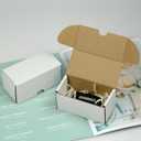4.6x2.2x2.2 Inches Shipping Boxes Set of 50, White Corrugated Cardboard Box Literature Mailer for Packing Small Business (usable size: 4.2"x 2.1"x 2.1")