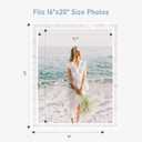 Tanmicoshomy 16x20 White Picture Frames for Wall, Natural Shell Inlay Mosaic Beachy Wedding Photo Frames Display 16x20 Photo Without Mat(16x20inch, White,1pc)