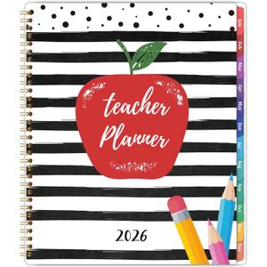 2026 Teacher Planner, Lesson Planner 2026, January 2026 - December 2026, 8.5" x 11", Spiral Bound, Colorful Monthly Tabs 2026 Teacher Planner, Lesson Planner 2026, January 2026 - December 2026, 8.5" x 11", Spiral Bound, Colorful Monthly Tabs