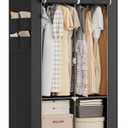 SONGMICS Portable Closet, Wardrobe Closet Organizer with Cover, 2 Hanging Rods and Shelves, 4 Side Pockets, Large Capacity for Bedroom, Living Room, Ink Black, Missing detail