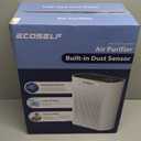 Quiet HEPA Air Purifier for Bedroom and Home, ECOSELF Air Purifier for Large Rooms up to 2400 Ft with PM2.5 Air Quality Display, 20dB Sleep Mode for Office Living Room (Silver)