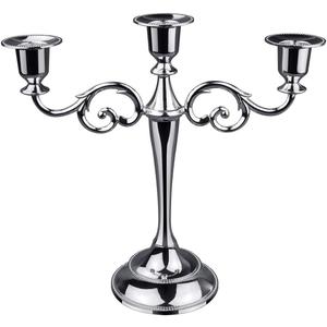 Retro Metal Candlestick 3 Arms 10" Tall Candle Holder Wedding Event Candelabra Candle Stand