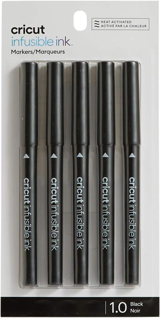 Cricut Infusible Ink Markers, Black Medium-Point Markers (1.0), 5 Count