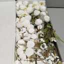 20pcs White Artificial Flowers Bulk For Vase That Look Real, White Flower Centerpiece For Table, Silk Floral Home Decor Indoor, Faux Kiku + Eucalyptus Stems + Wildflowers, Flores Blancas Artificiales