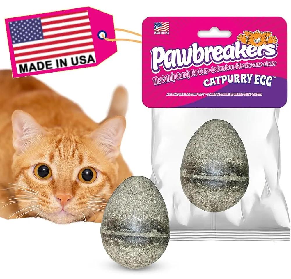 2 Catpurry Eggs - All-Natural cat Treats, Medical Grade Catnip Treat and Toy, Catnip for Cats for Relaxed Play, Safe & Digestible, Hypoallergenic & Vegan - 2.25 inches Tall, Made in USA