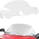 Motorcycle 9 inch Wave Windshield Windscreen Fit for Harley Touring Street Glide FLHX Electra Glide FLHT Ultra Limited FLHTK Tri Glide FLHTCUTG 2014-2025(Clear)