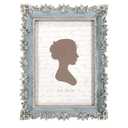 AELS 5x7 Inch Vintage Picture Frame, Elegant Antique Photo Frames with Glass Front, Photo Display, Tabletop Wall Hanging, Gift Ideas, Vine Pattern, Silver & Light Blue 10x15