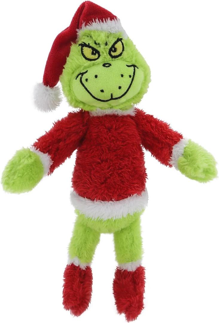 AZATE 9 inches Christmas Green Monster Plush Toys, Dog Plush, Delightful Gift for Children, Christmas Decorations (Green Elf in Hat)