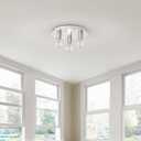 Livex Lighting, 45873-91, Hillview, Medium Flush Mount, Brushed Nickel with White Canopy