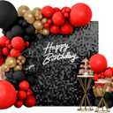 Shimmer Wall Backdrop Black Square Sequin Wall Panel Backdrop Decor for Wedding, Anniversary, Birthday, Party, 24 Panels