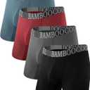 BAMBOO COOL Men's 360 Breathable Mesh Underwear Moisture-Wicking Boxer Briefs Cooling Performance,Multipack (Large, 04-black/Gray/ Garent/Dark Blue Ashes(4 Pack))
