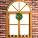 4 Packs Artificial Boxwood Wreaths 12 Inches Faux Greenery Leaves Wreath for Front Doors, Windows, Hanging Wall, Wedding Party, and Home Decorations UltraOutlet Artificial Christmas Garlands