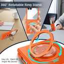 For Samsung Galaxy Z Flip 7Rotate Ring Magnetic Protection Shockproof Cover CaseFoldable Slim Case Compatible with Samsung Galaxy Z Flip 7 (Orange)