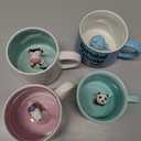 Didaey 4 Pieces 3D Animal Inside Mug 3D Animal Coffee Mugs Cute Figurine Ceramics Cup Hidden 3D Unicorn Whale Panda Cow Inside Mug For Christmas Birthday Holiday Gift For Tea Coffee Lovers