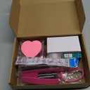 Hot Pink Office Supplies, UPIHO Hot Pink Desk Accessories, Stapler and Tape Dispenser Set for Women with Stapler, Tape Dispenser, Staple Remover, Staples, Clips, Scissor and Sticky Notes for Students