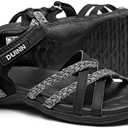 UBFEN Womens Hiking Comfort Sport Sandals Beach Vacation Camping Casual Sport Sandals with Adjustable Straps and Arch Support Size 37