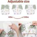 HappyFlute 9 Sets Newborn Baby Cloth Pocket Diapers Adjustable Reusable for Baby Boys and Girls(6-33 pounds,0-3 Years),One Wet Bag+4Diapers and 4Inserts (AD10)