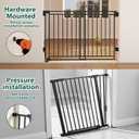 Miumoon 26.5-43" No Bottom Bar Baby Gate for Stairs | 2-in-1 Auto Close Dog Gate Indoor with Large Walk Thru Door, Hardware Mount Pet Gate for Top and Bottom Stairs, 29" H