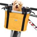 RAYMACE Bicycle Basket Dog Bike Handlebar Basket Front,Folding Detachable Quick Release Easy Install,Cycling Picnic Bag