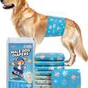 Dono Dog Diapers Male 40ct, Widened Disposable Male Dog Wraps, Super Absorbent Doggie Belly Bands with Wetness Indicator, Leak-Proof Puppy Pampers for Incontinence Excitable Urination, Large (Large (25-32inch))