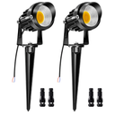 9W Low Voltage Landspcape Lights With Connectors 12V AC/DC LED Landspcape Lighting Outdoor Waterproof Spotlights 900LM Warm White Garden Decorative Uplight for Pathway,Patio,Yard Lights(2Pack)