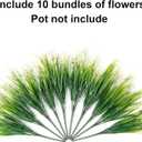 Artificial Fake Outdoor Plants Flowers for Summer Decoration,10 Bundles Faux Plastic Tall Monkey Grass Greenery UV Resistant Realistic for Home Outside Planter Window Porch Patio Garden-White