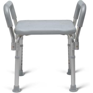 Medline Backless Shower Chair with Arms - 350 lb. capacity, Bench, Stool, Seat for Elderly, Seniors Independent Adult and Disabled Adults