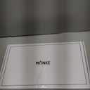 MNKE Premium Vinyl Record Stand - a Mid-Century Style Record Holder for Albums, 50-60 LP Capacity - with a Now-Playing Record Display Groove (Brown)