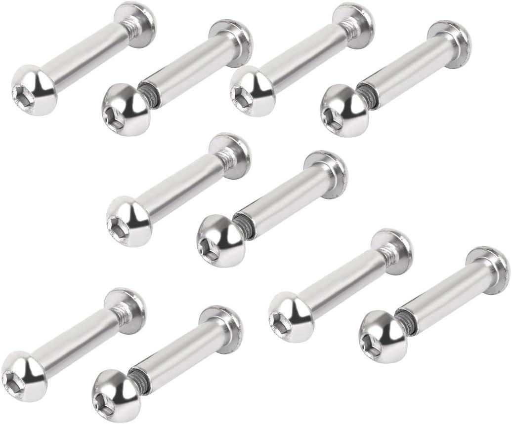 uxcell 8mmx33mm Hex Socket Cap Head Screw Bolt Sleeve Barrel Connector Nut 10pcs