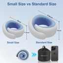 Travel Neck Pillow, Airplane Travel Neck Pillow, Cooling Fabric, 100% Pure Memory Foam for Neck Pain Relief, Ergonomic Support for Long Flight (Blue, Standard Size-(Broad Fit))