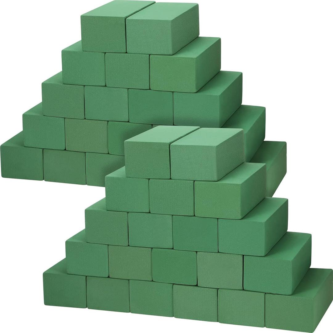 Nuenen 20 Pcs Floral Foam Blocks for Flower Arrangements 7.9 x 3.5 x 2.4 Inches Green Florist Foam Bricks Dry Wet for Fresh or Artificial Flowers Craft Plant for Wedding Garden Decorations
