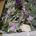 Ling's moment 9FT Flower Garland for Backdrop Decorations - Wedding Arch Flowers, Eucalyptus & Rose, Artificial Floral Garland for Mantel - Sweetheart Table Decor for Ceremony Reception, Lilac & Gold