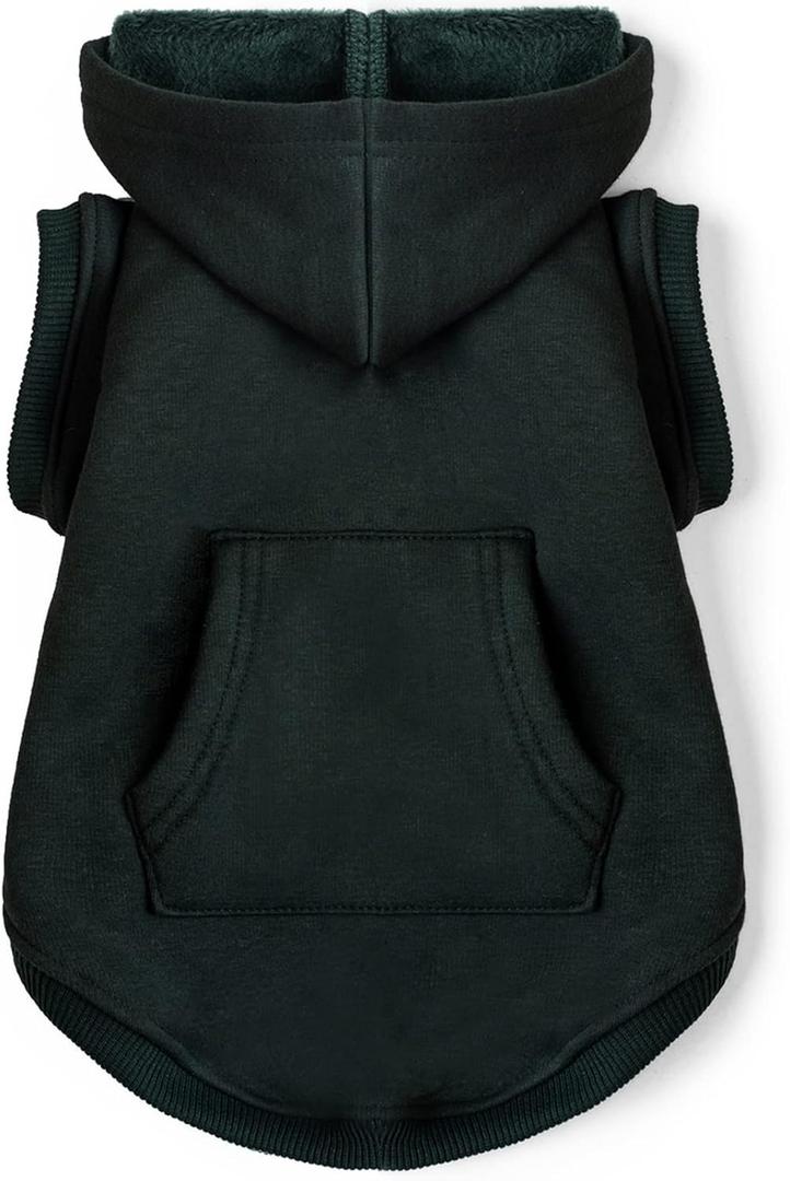 Koneseve Dog Hoodie Fleece Dog Clothes Warm Sweater with Hat for Medium Large Dogs Cat Hooded Shirt Kitten Pet Basic Sweatshirt with Pocket Doggie Soft Winter Coat Apparel (Green; 5XL)