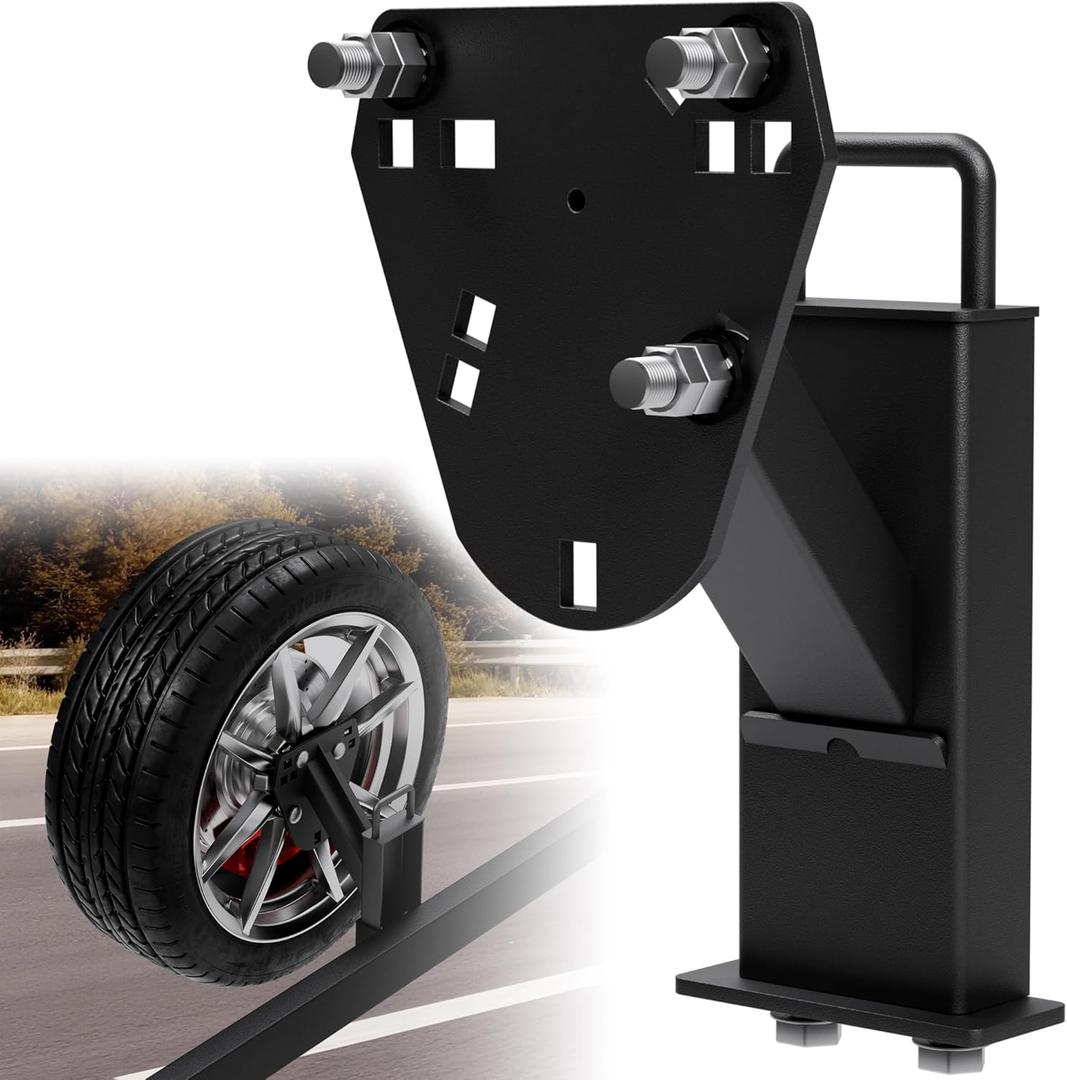 Trailer Stake Pocket Spare Tire Mount  Heavy Duty Stake Pocket Spare Tire Carrier Fit 4 5 6 8 Lugs On 4",4.25",4.5",4.75",5",5.5",6",6.5" Bolt Patterns,Stake Pocket Spare Tire Holder Hold Up to 160lb