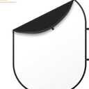 5x6.5ft/1.5x2m White Black Photo Backdrop, Double-Sided Pop Up Photography Background with Carry Bag Reversible Collapsible Backdrops for Photoshoot TikTok YouTube Video Live Streaming