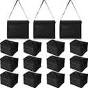 Nuogo 15 Pack Insulated Lunch Bags Bulk, Reusable Cooler Boxes, Leakproof Lunch Boxes Set, Waterproof Thermal Coolers, Insulated Beverage Bag for Women Men Work Picnic Beach(Black)