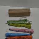 4 Pack Upgraded Plant Umbrellas for Outdoor Plants, 26" Larger Garden Plant Umbrella Shade with Adjustable Angle, 43.4" Higher Sun Shade for Plants, Potted Plant, Garden Beds (4 Pack-1Pink 1Blue 1Green 1Orange)