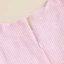 4th of July Baby Girl Outfit Letter Bow Smocked Dress Fly Sleeve A-Line Princess Dress Cute Independence Day Clothes (Pink), Size 80