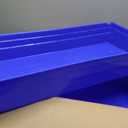 Akro-Mils 30174 Plastic Shelf Bins, Heavy Duty Storage Bins for Garage, Closet, and Drawer Organization, 24-Inch x 11-Inch x 4-Inch, Blue, 6-Pack
