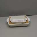 DOWAN Casserole Dishes for Oven, Baking Dishes Set, Ceramic Bakeware Sets of 3, Lasagna Pan Deep, Rectangular Baking Pan Set with Handles for Baking, Casserole, Kitchen, Wedding Gift, Soft White (15.6''/12.2''/8.9'