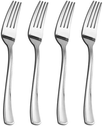 Goodluck 150 Pack Silver Plastic Forks, Heavy Duty Forks Disposable, Silver Plastic Cutlery Perfect for Weddings, Parties, Dinners