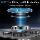 2 x YWXTW Camera Lens Protector for Samsung Galaxy S25 Ultra, [5X Stronger] Individual Metal Ring Tempered Glass Camera Screen Protector for S25 Ultra Accessories, Anti Scratch, 1 Set (Titanium Gray)