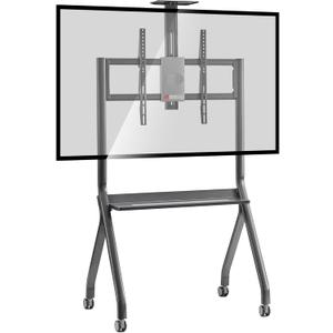 Smart Board Stand for 42-75" Interactive Whiteboards & TVs - Mobile Cart with 4 Lockable Wheels, Height Adjustable Design, 176lbs Capacity - Ideal for Classroom, E-Learning, Home Office (Form 40, 49, 55, 65, 70, inches)
