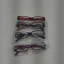 Kerecsen Reading Glasses 4 Pairs Ladies Readers Spring Hinge with Laser Pattern Eyeglasses for Women (4 Pack Mix Color, 3.00)